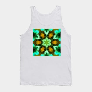 Retro Mandala Flower Teal and Orange Tank Top